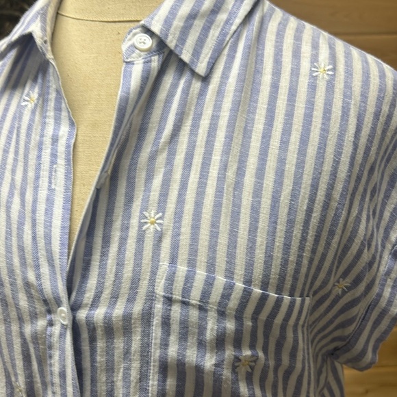 Rails blue striped daisy embroidered top - Picture 4 of 13
